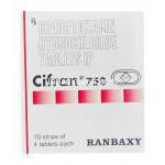 シフラン750 Cifran750、ジェネリックシプロ、シプロフロキサシン750mg 箱